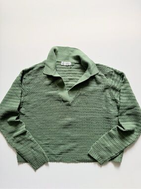 Carve Designs Green Morgan Polo Sweater size S Small NWOT